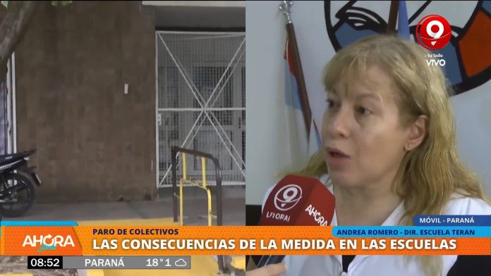 En medio del paro de colectivos que afecta a los usuarios de la provincia de Entre Ríos, la directora de una escuela primaria de Paraná se manifestó sobre la medida.