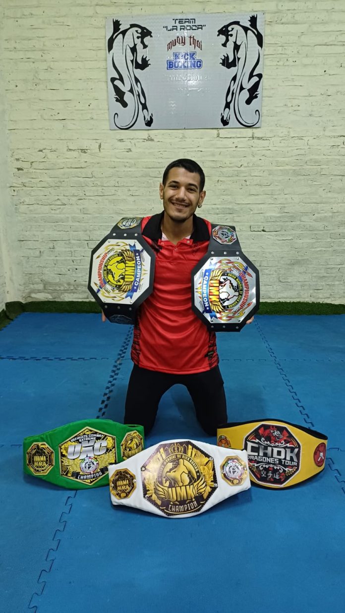 Brandon Villagra es poseedor de cinco cinturones del mundo en kick boxing.